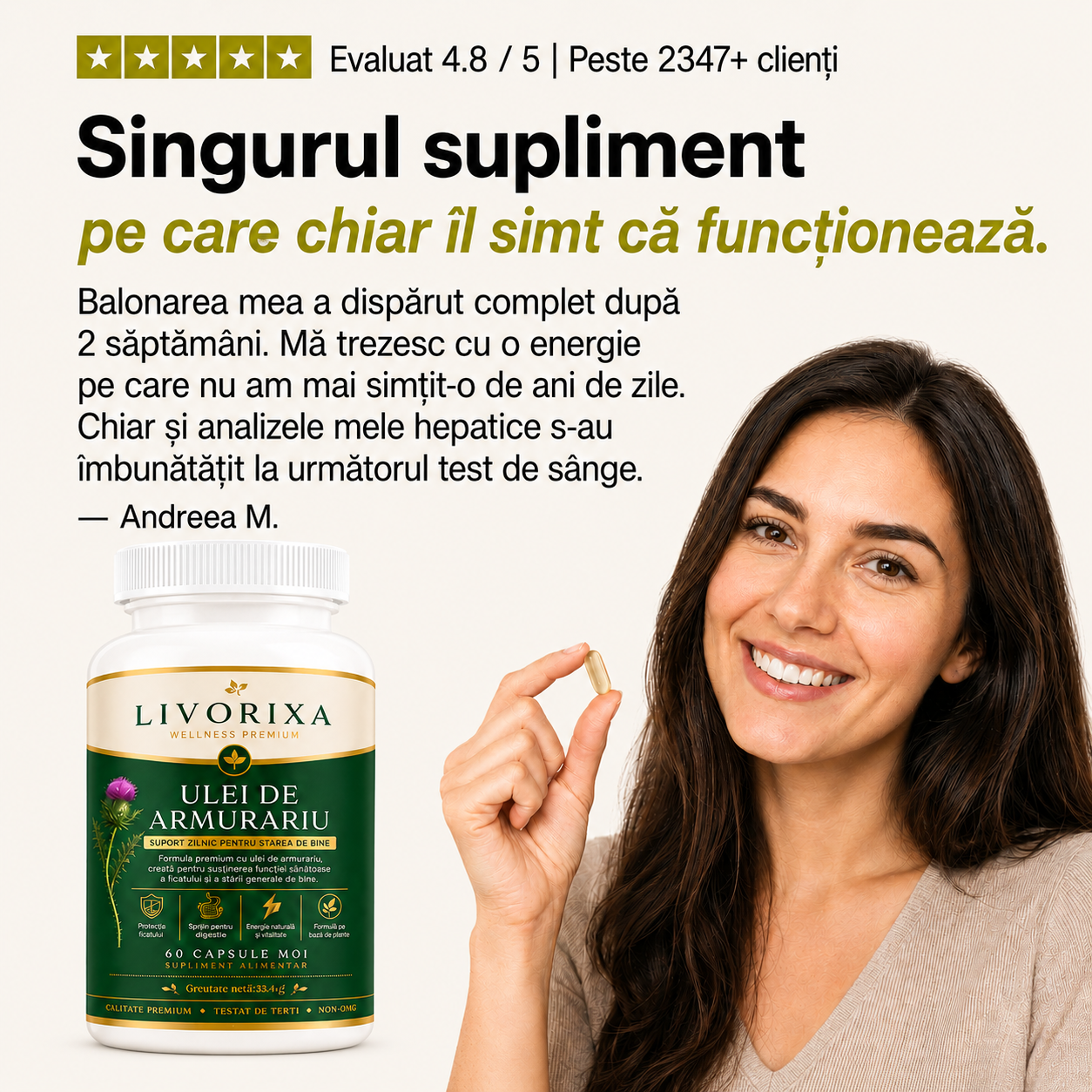 Livorixa® Supliment cu Armurariu pentru Susținerea Ficatului și Digestiei