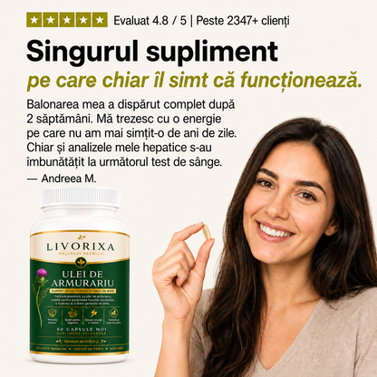 Livorixa® Supliment cu Armurariu pentru Susținerea Ficatului și Digestiei